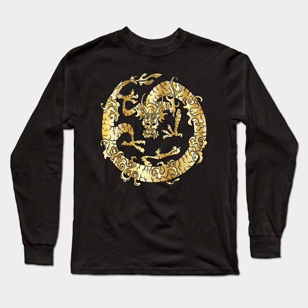 Gold Dragon 01 Long Sleeve T-Shirt by Verboten